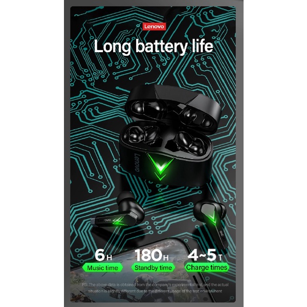 LENOVO LivePods LP6 - TWS Gaming Bluetooth Earphone - HiFi Low Latency - TWS EARPHONE GAMING TERBARU DARI LENOVO