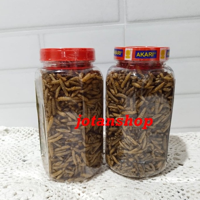 MAGGOT PRO 130GR PAKAN MAKANAN IKAN HIAS KOI LOUHAN ARWANA PREDATOR ULAT KERING