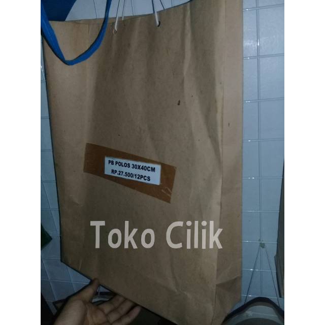 

paperbag/polos/tas/kertas/30x40cm/kemasan/souvenir/kado/makan/sembako