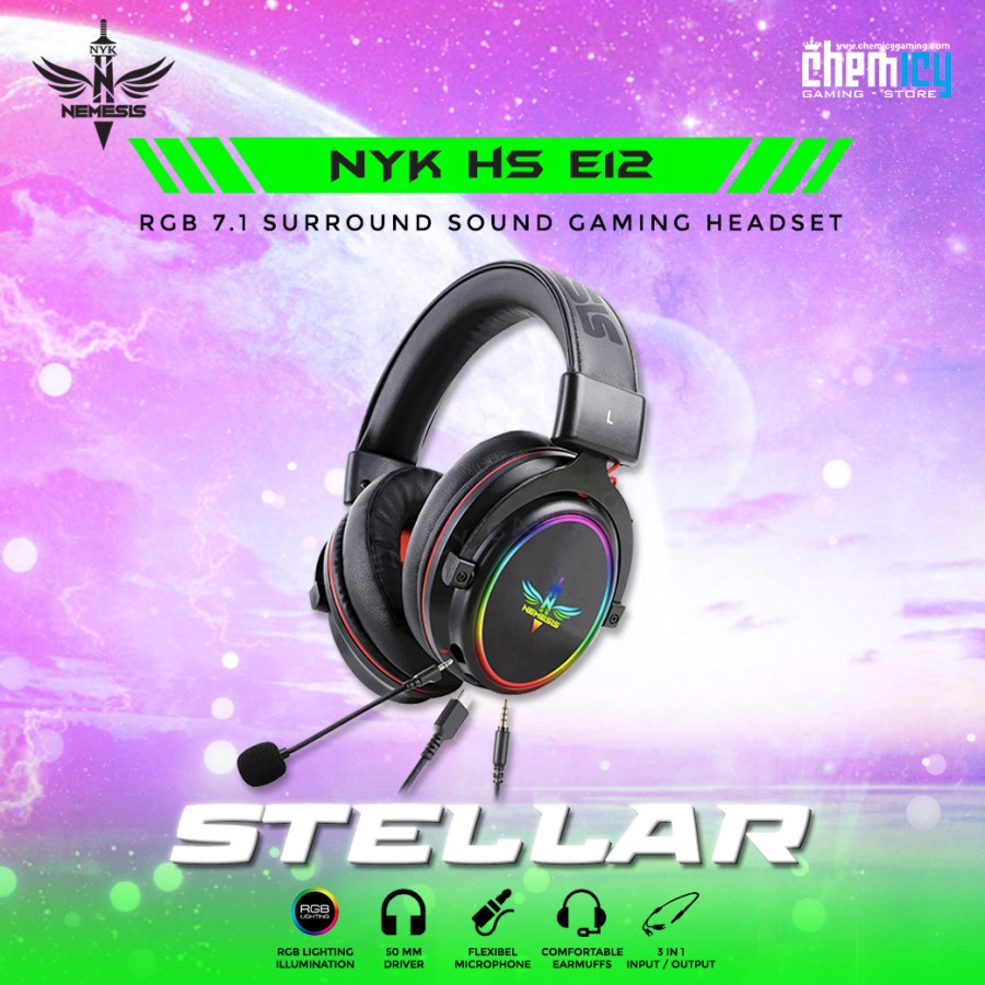 NYK HS-E11 Stellar RGB 7.1 Surround Sound Gaming Headset