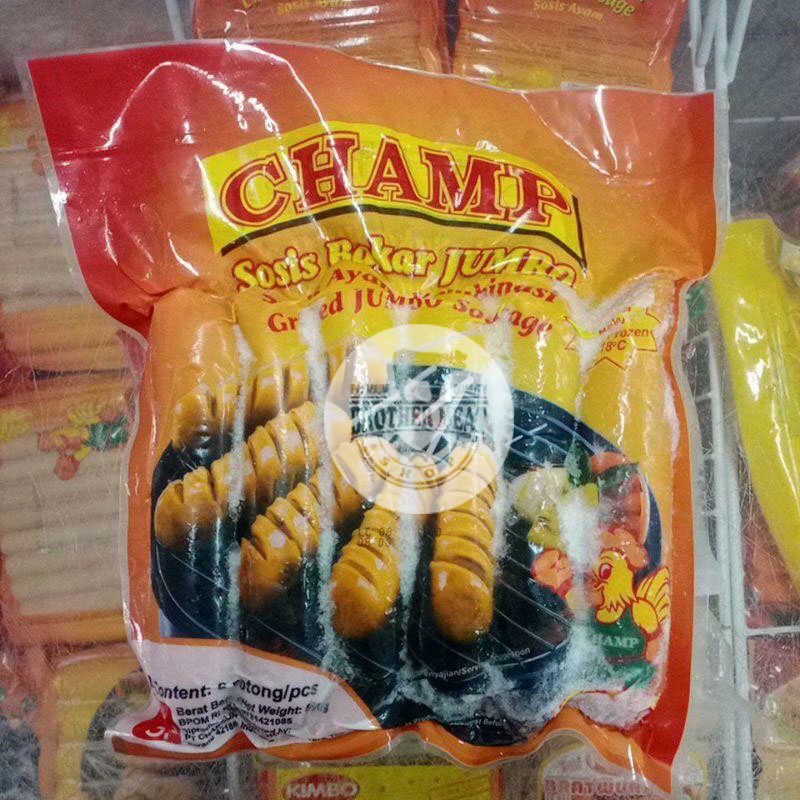 Champ Sausage Jumbo Bakar 500gr, Sosis Bakar Jumbo Halal