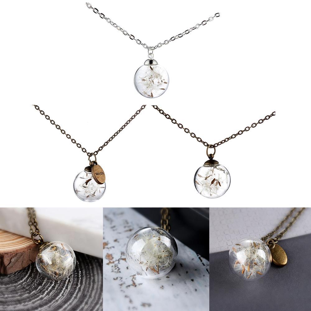 Lily Dandelion Wishing Kalung Wanita Hadiah Baru Dandelionnya