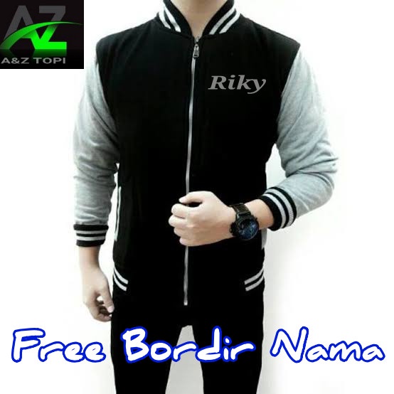 Jaket Baseball Resleting Dewasa Pria Wanita  M - XXL UNISEX