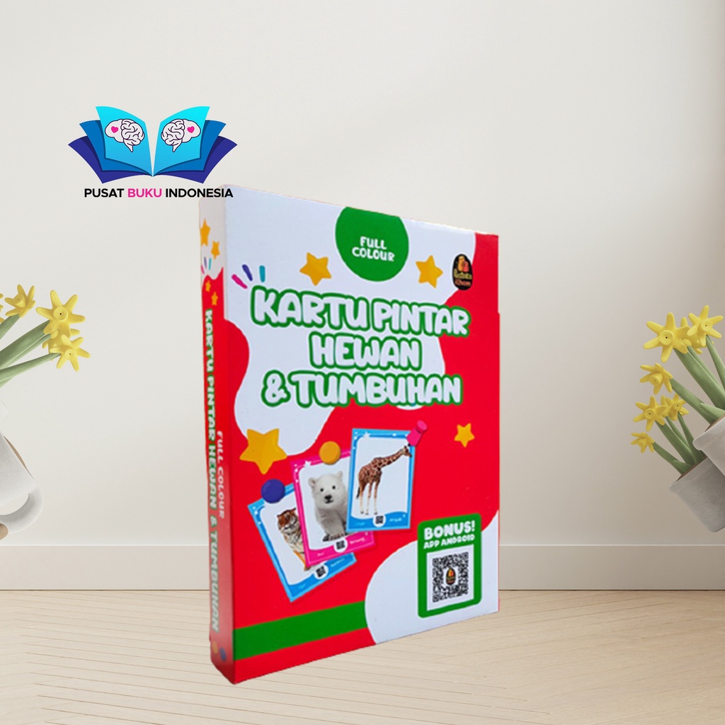 Buku Kartu Pintar Belajar Hewan Dan Tumbuhan Anak Tk Paud Todler