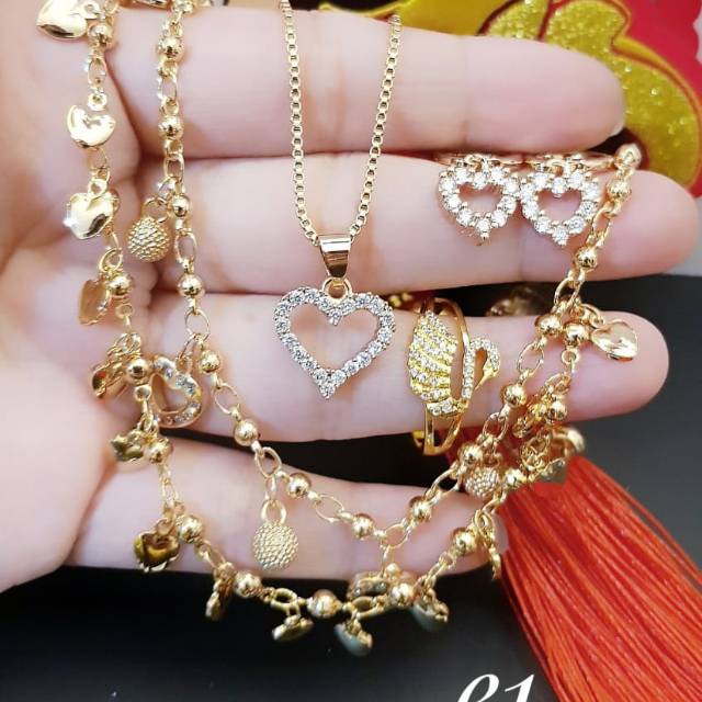 Xuping set perhiasan lapis emas 24k 2302j