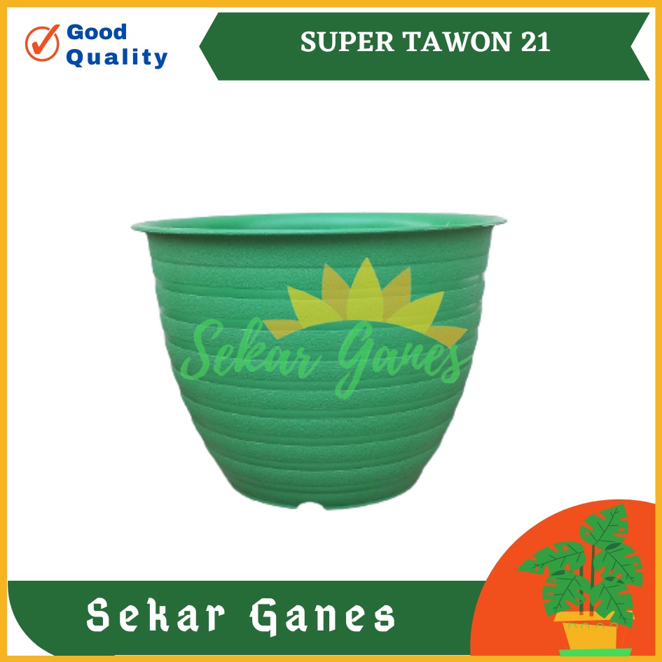 POT SUPER TAWON 21 CM PUTIH TAWON POT 22 PLASTIK 21CM VAS POT BUNGA TAWON BULAT - pot bunga hias OK