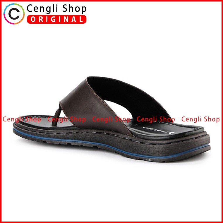 PLAYBOY SANDAL JEPIT KULIT CASUAL PRIA ORIGINAL TERBARU COKLAT PLC1