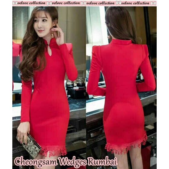 Gaun / dress wanita / cewe PARTY  MERAH / GAUN PESTA MERAH untuk pesta kerja hadiah kado