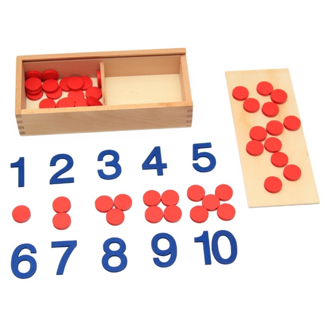 Numbers and counters montessori toys - mainan montessori anak