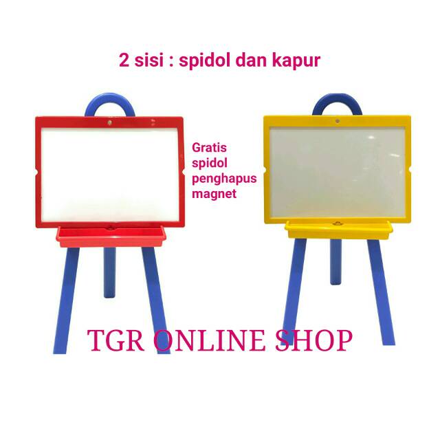 

INFORMA Papan Tulis Berdiri Anak 2 Sisi Free Spidol Kapur Standing Board