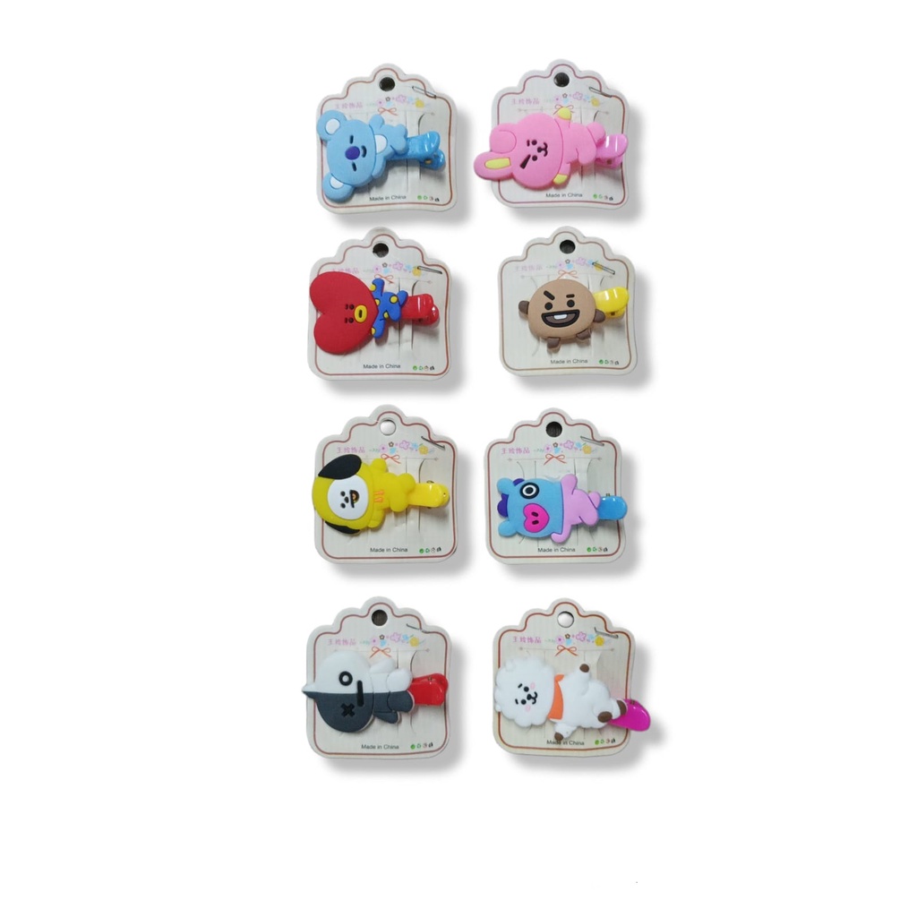 1PCS JEPIT RAMBUT ANAK SILICON KARAKTER LUCU BTS BT21-1