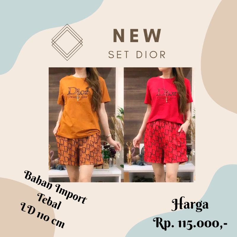 SET SETELAN KAOS DIOR BRANDED