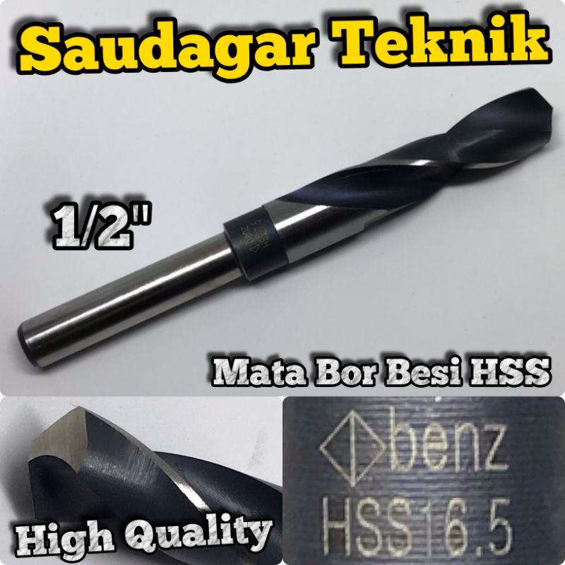 Mata Bor Besi 16.5mm Bisa Bor Tangan Reduced Shank 16,5 mm 1/2&quot;