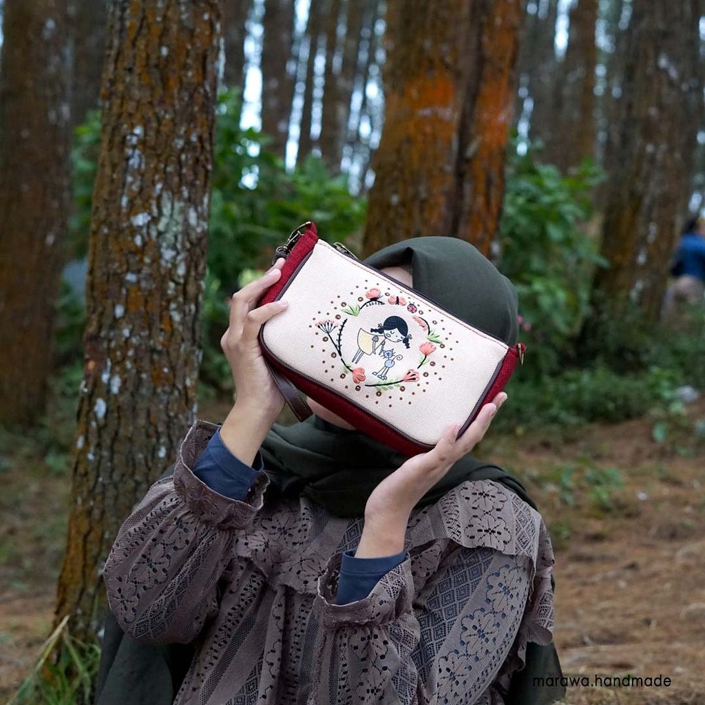 Tas Marawa Tenzo /Tas 2 in 1 Selempang dan jinjing Wanita Etnik /Tipe Terbaru /Tas Handmade Wanita
