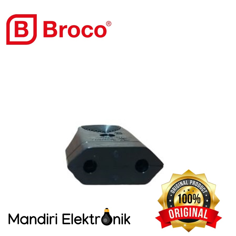 Steker Kontra Gepeng Broco 334LN - Colokan Female Cewe Gepeng Hitam Broco