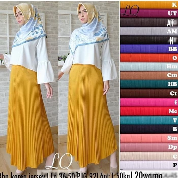 rok plisket jumbo - Putih