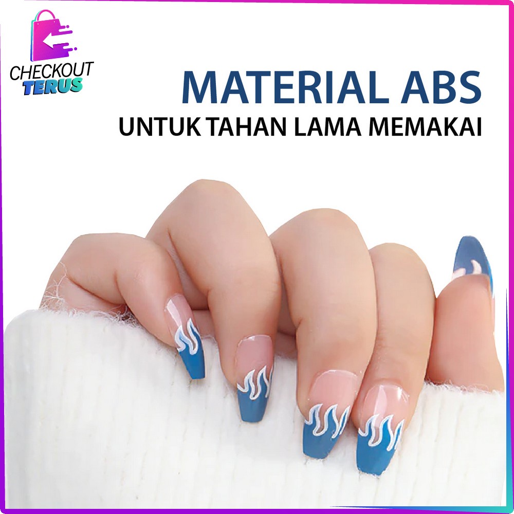 CT K80 Perawatan Kuku Sticker Kuku Anti Air Hiasan Kuku Nail Art Kuku Palsu Motif Wanita Korea