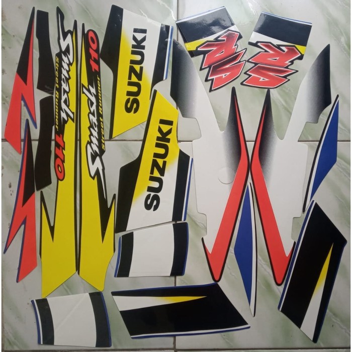 stiker striping suzuki smash 110sr 2004 - Merah