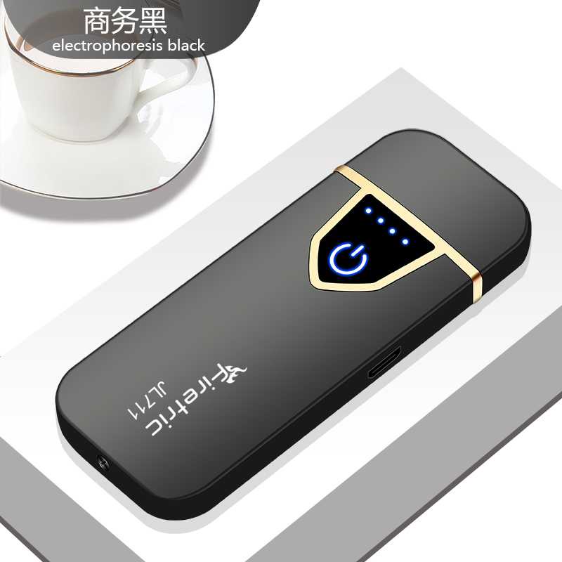 Firetric Korek Api Elektrik Fingerprint Touch Sensor - JL711-Hitam