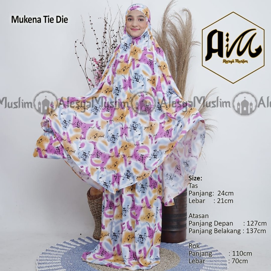 mukena amanda tie die bahan rayon size jumbo/best seller/bisa bayar ditempat/COD