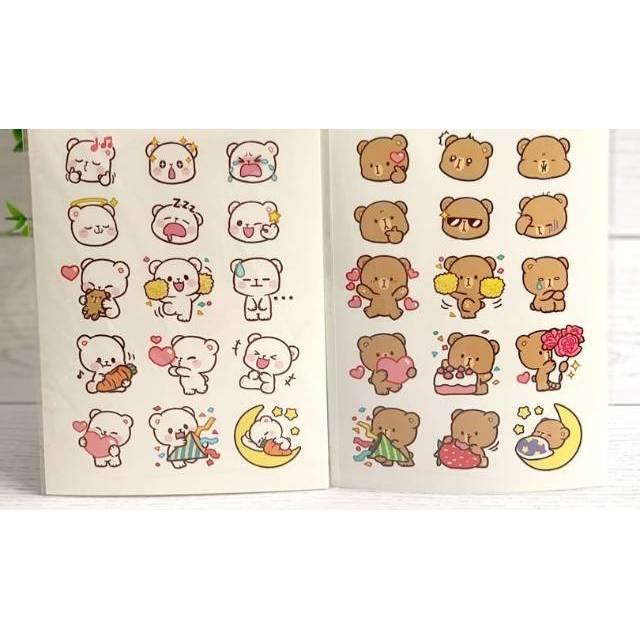 

sticker milk and mocha bear bears sticker lucu cute mini stickers