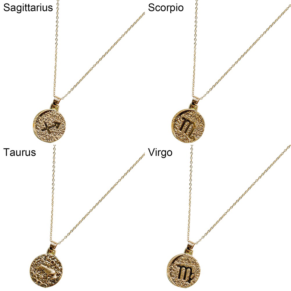 Kalung Rantai Liontin 12 Konstelasi Zodiak Gaya