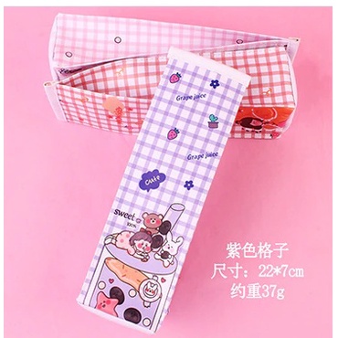 OVERFLOWS.ID Tempat Pensil Unik Milk Cookies Kotak Pensil Bungkus Jajan Ciki Snack-Kotak - Ungu