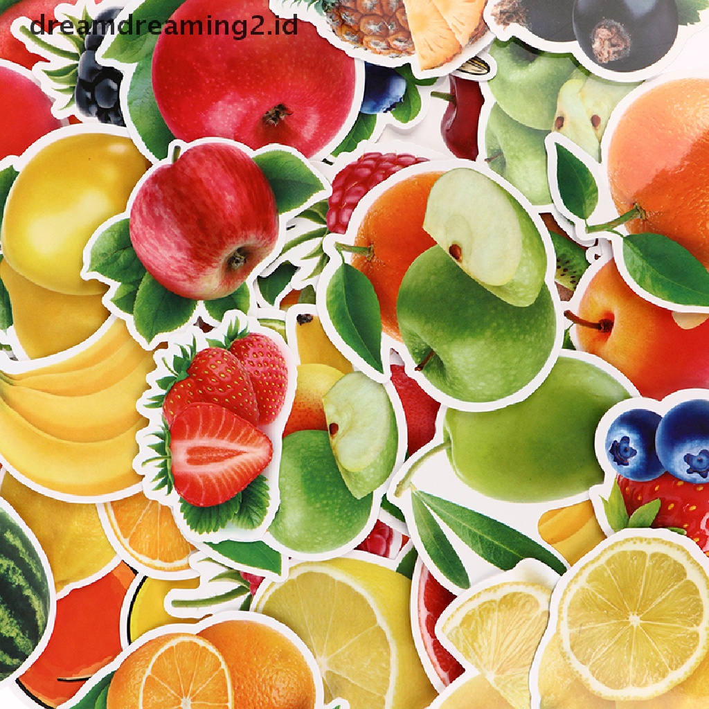 (LIKE) 50pcs Stiker Buah / Sayur Untuk Dekorasi Kulkas