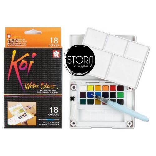 

air-cat- sakura koi watercolor 18 color sketch pocket box set -cat-air.