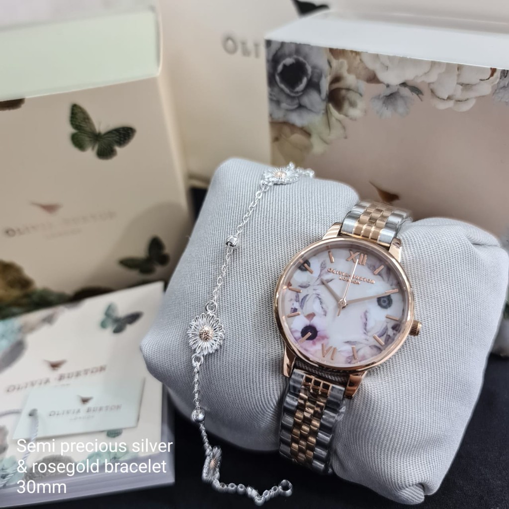 

promo semi precious silver Olivia Burton original Include box, manual book, paper bag