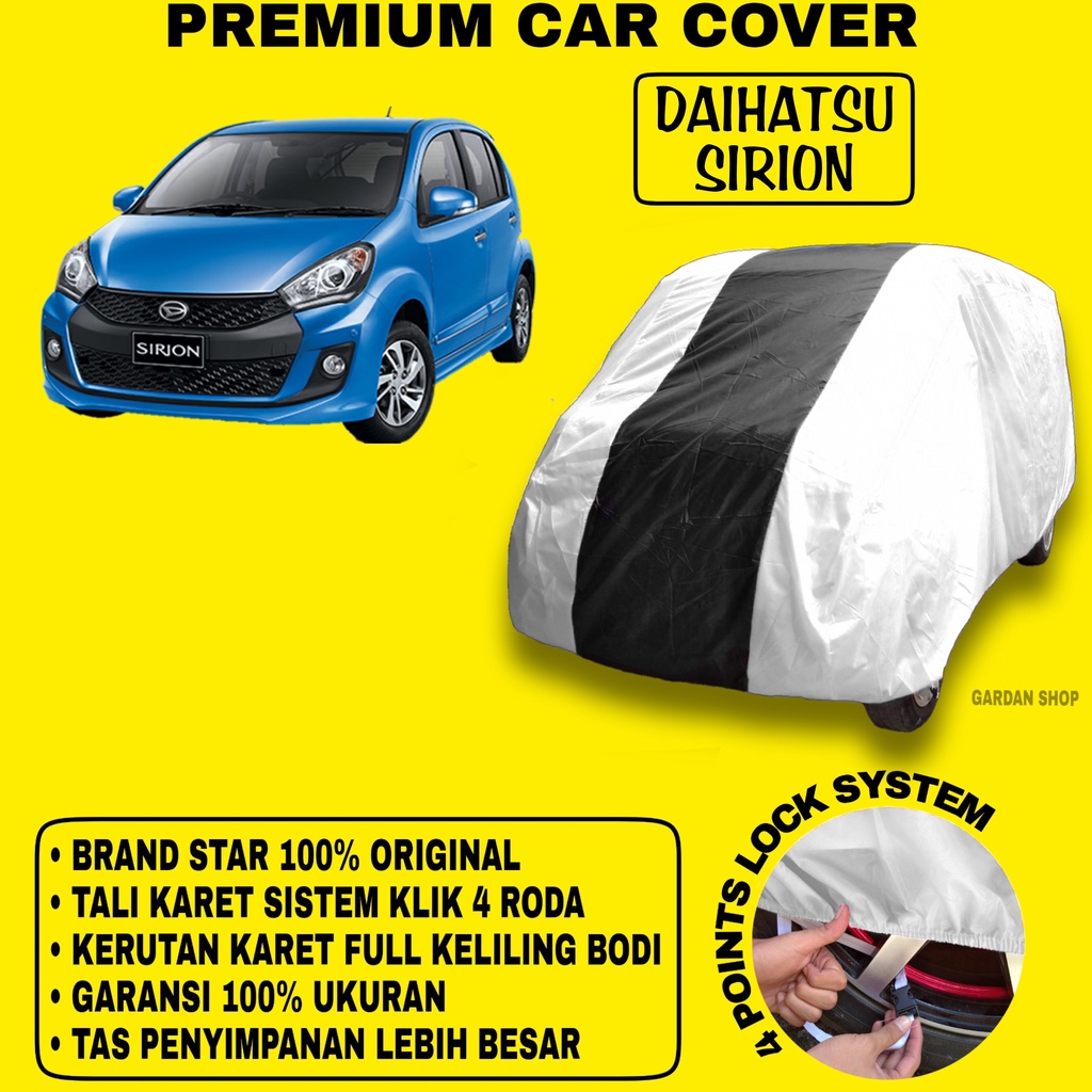 Body Cover DAIHATSU SIRION SILVER HITAM Penutup Bodi Mobil Daihatsu Sirion Waterproof PREMIUM