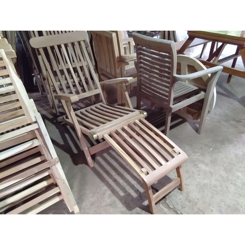 Kursi Steamer Jati Masih Mentah - Kursi Malas Jati Mentah - Kursi Santai Mentah