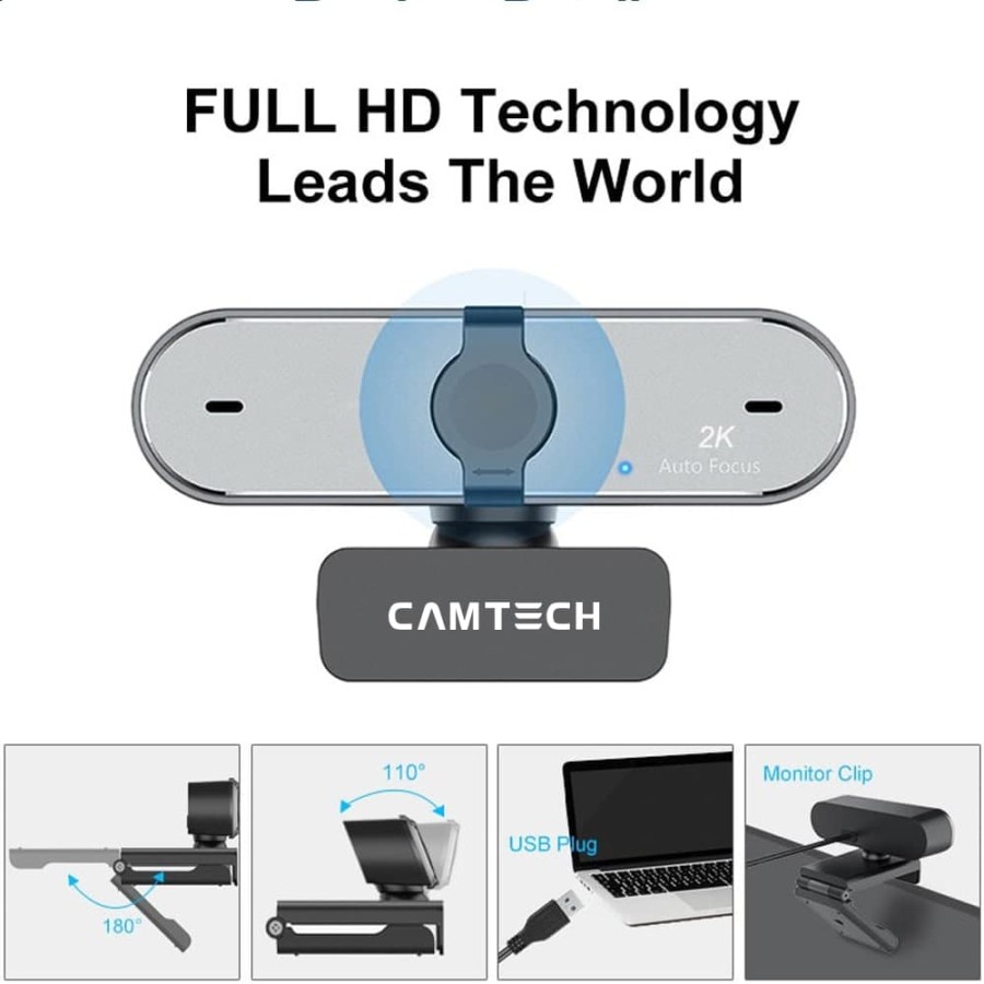 CAMTECH Webcam 2K 4MP CT50 QHD 1440P With Auto Focus