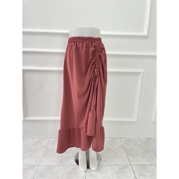 ROK SERUT CRINKLE LILA ROK SERUT ROK FLOWY ROK MUSLIM