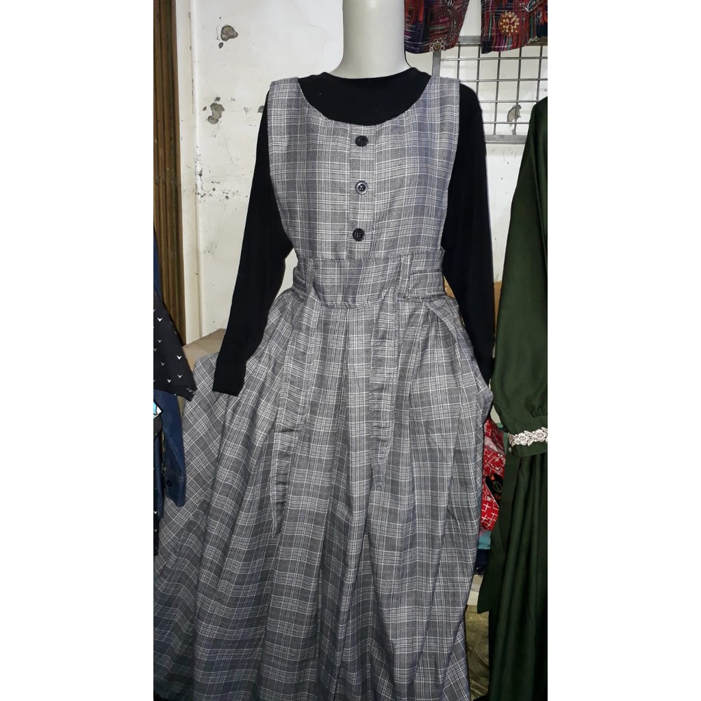 Overall Wanita Motif Kotak-Kotak