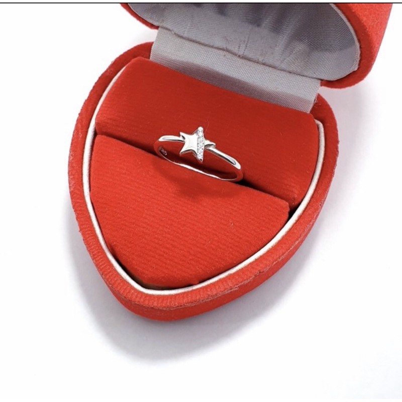 Cincin bintang perak 925 lapis emas putih cincin cewek bintang perak 925 lapis emas putih