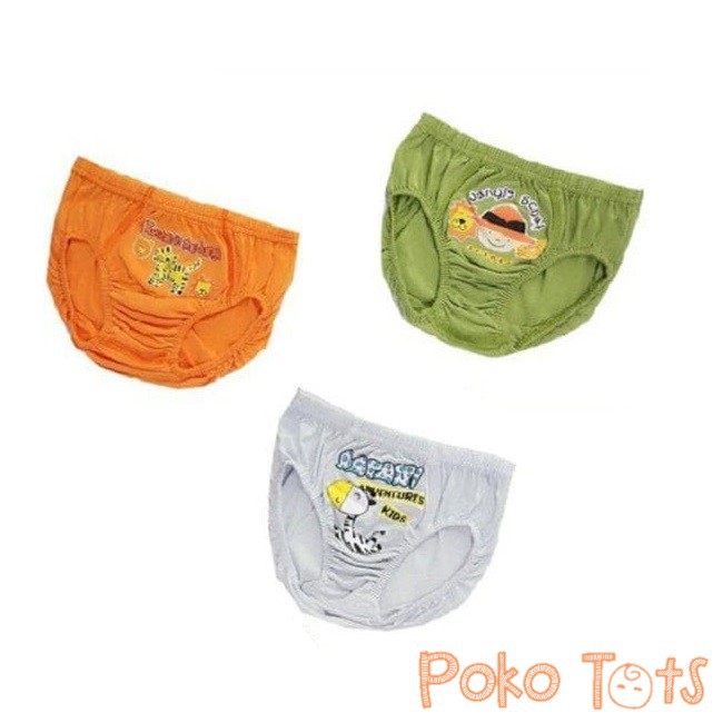 Pierre Uno Boys Underwear Wildlife Safari Animal Box isi 3 Celana Dalam Anak