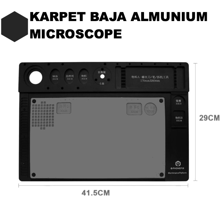 ALAS MICROSCOPE ALUMUNIUM ALOY PLUS KARET ANTI PANAS DUDUKAN MICROSCOPE