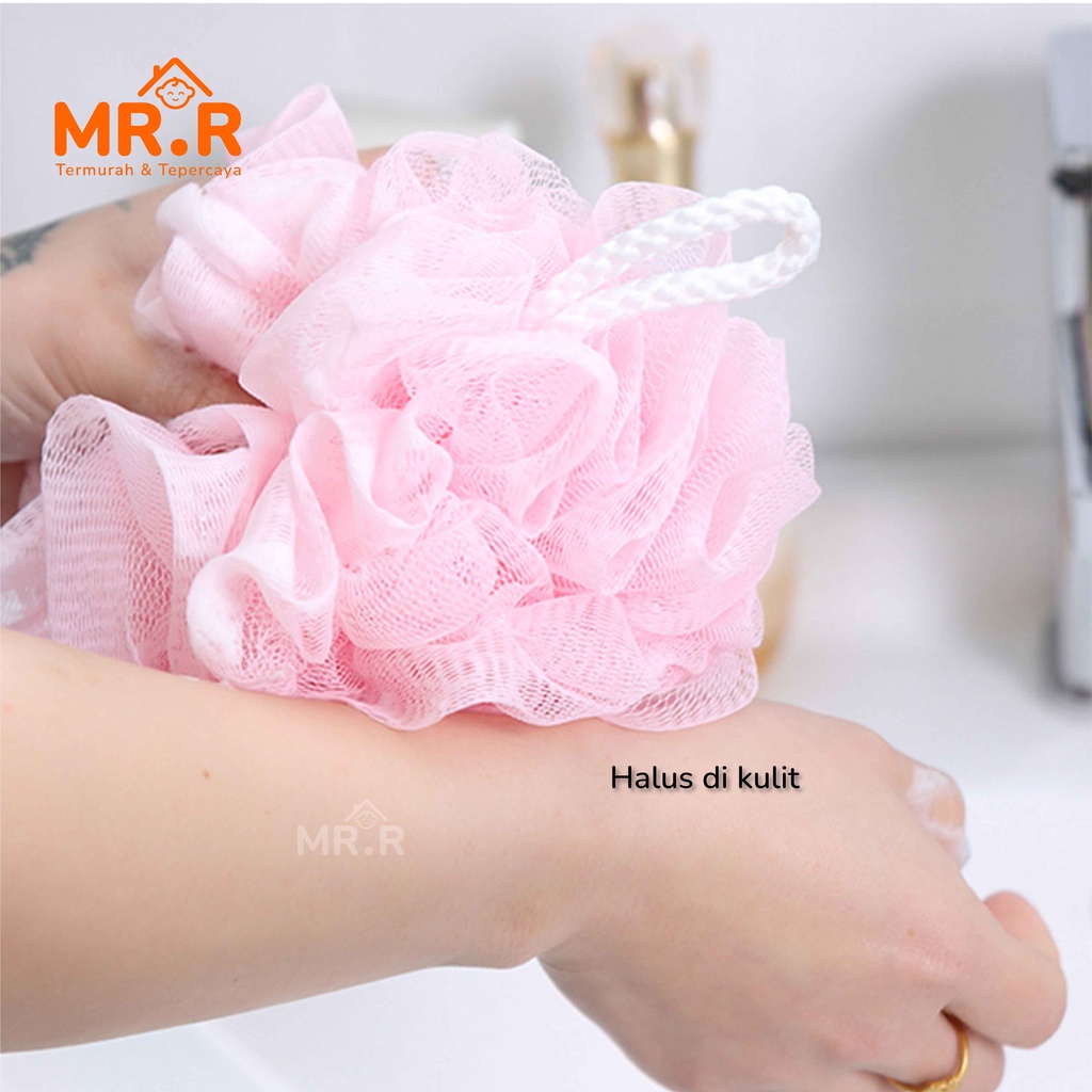 Spons Mandi Bola Jaring Busa Shower Puff Premium Bath Sponge Ball Foaming