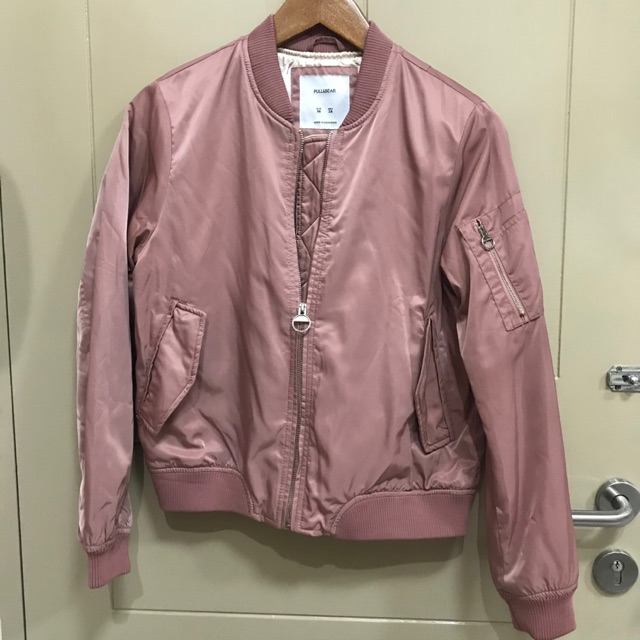 Pull and bear pink bomber jacket