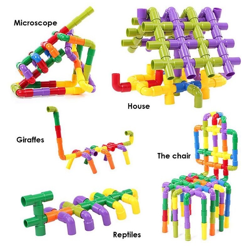 Mainan Edukasi Anak Brick Pipa Rakit DIY Sensorik Motorik PVC Lego Bongkar Pasang