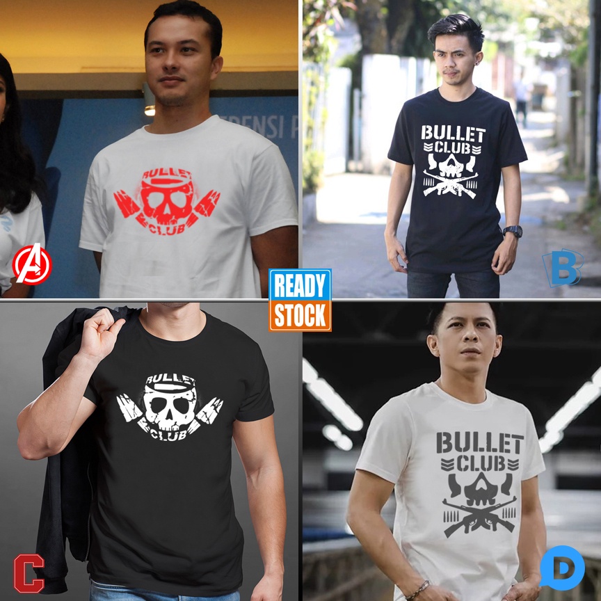 Kaos Bullet Club Tshirt Casual Bahan Katun