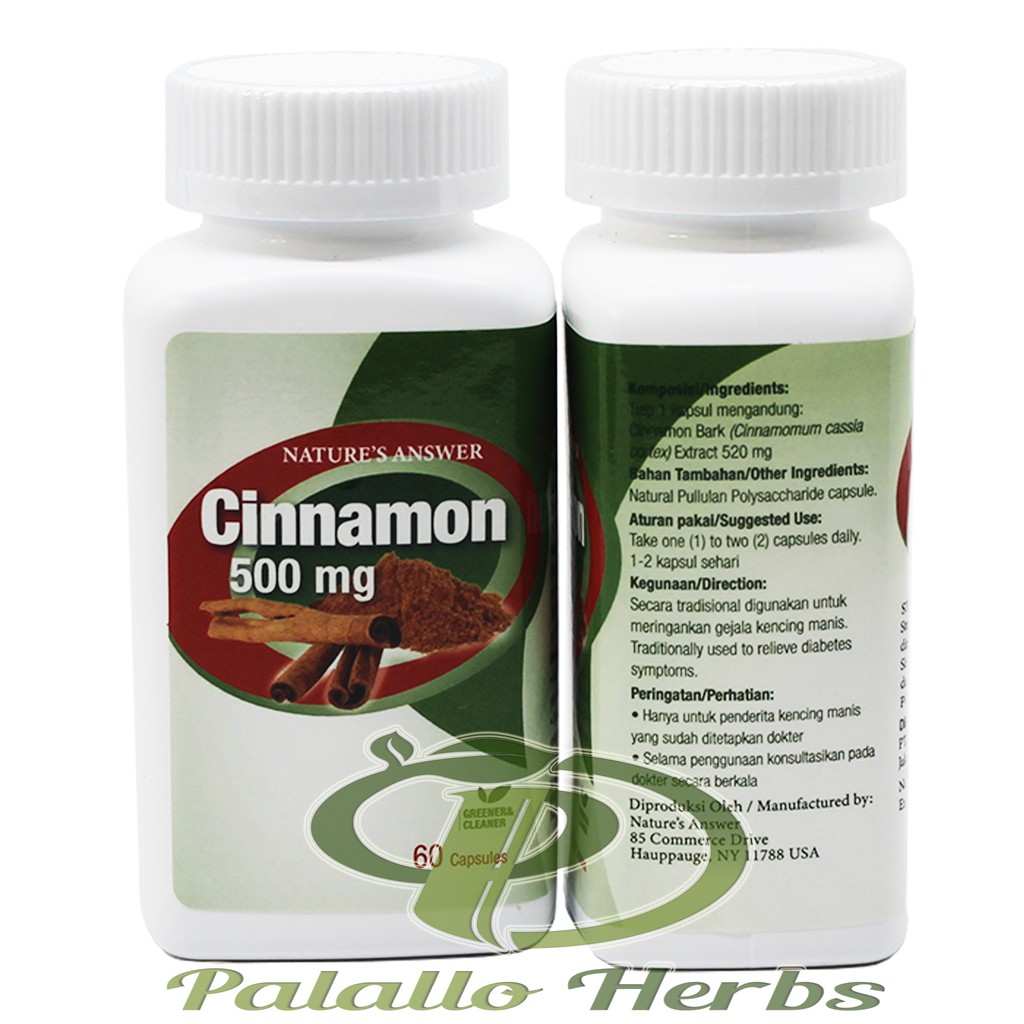 Nature Answer Cinnamon 60 kapsul | Green Dan Cleaner 500 mg