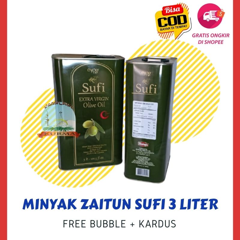 COD Minyak Zaitun Sufi Extra virgin Olive Oil  3 Liter / minyak zaitun olive oil / Extra Virgin