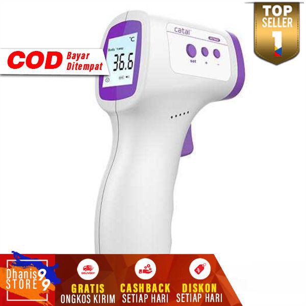 Thermogun Thermometer Tembak Infrared Non Contact LED Termometer Pengukur Suhu Tubuh Benda Ruangan