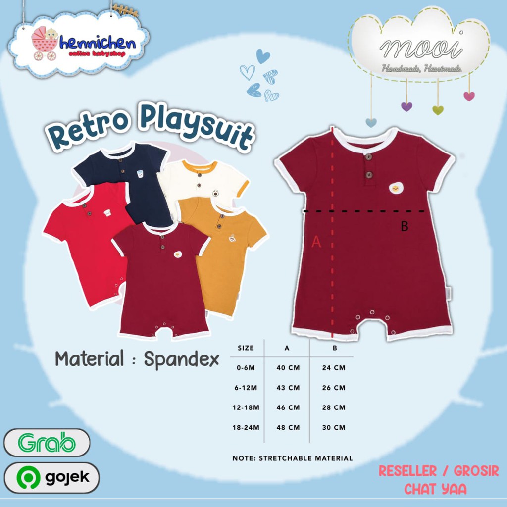 PROMO 7.7 PROMO BAJU LEBARAN MURAH PROMO 4.4 MOOI RETRO PLAYSUIT ROMPER BAYI JUMPER BAYI