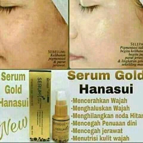 Hanasui Serum Gold Membantu Mencerahkan Kulit Wajah Original BPOM