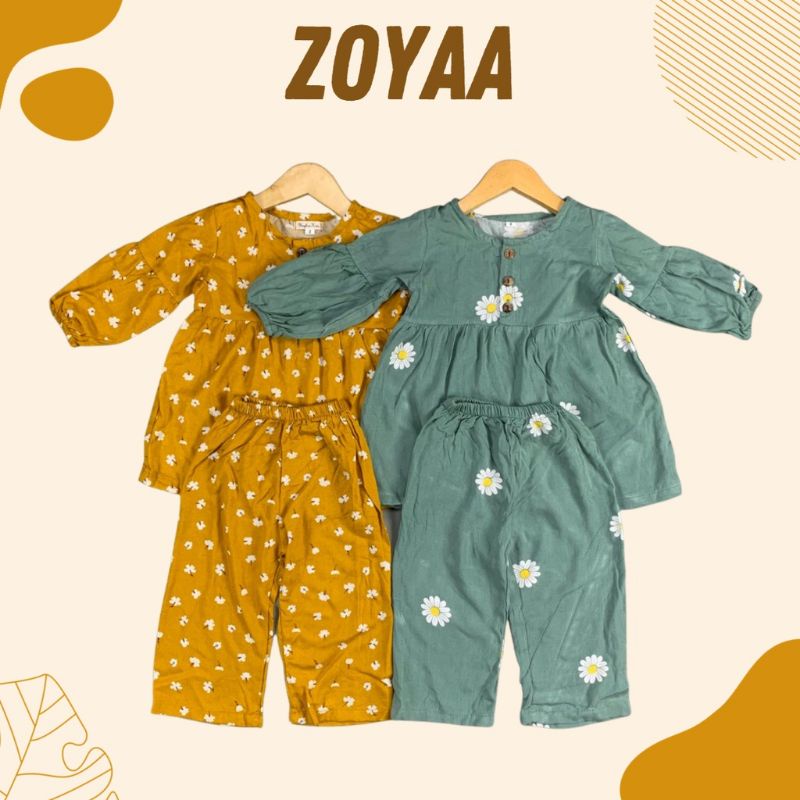 SETELAN ANAK PEREMPUAN 1-4Tahun ZOYA ONE SET ANAK RAYON BY MYBEE || Setelan Rayon Anak