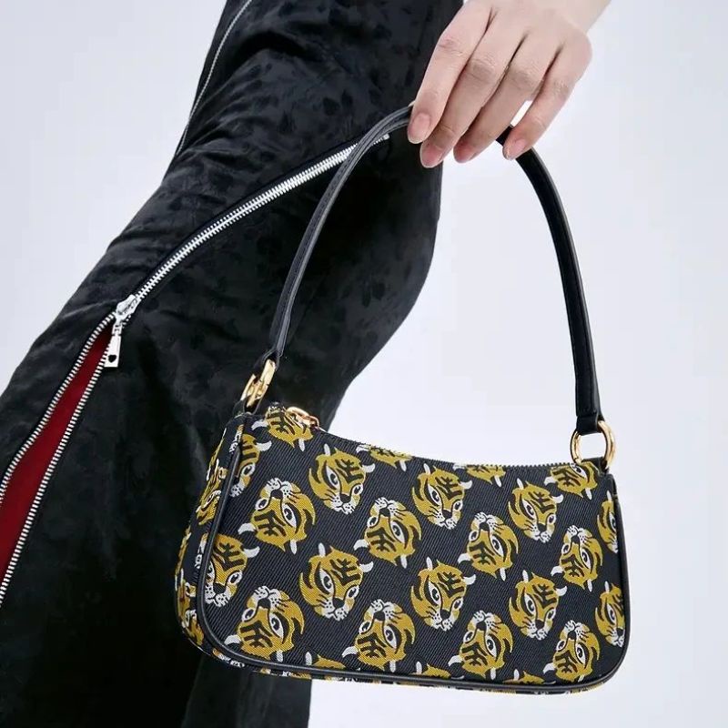 5.5 SALE | CK Tiger Print Jacquard Shoulder Bag