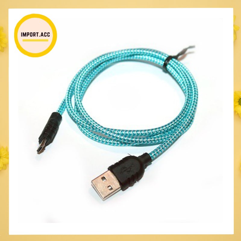 Kabel Data Tali Sepatu V8 Bahan Besi / Kabel Data Suport Fast Charging Metal [IMPORT]